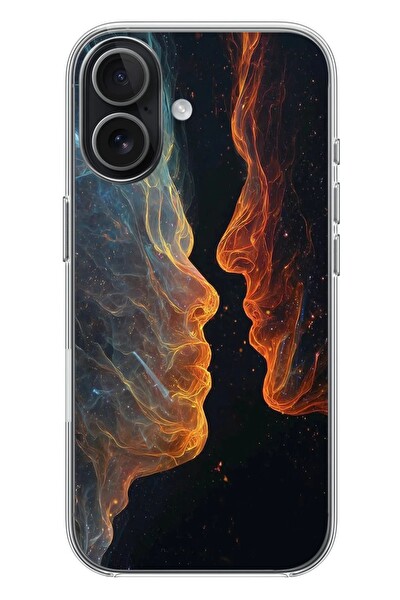 Le Balvo iPhone 17 Uyumlu Kavuşan Çizgiler Baskılı Silikon Kılıf