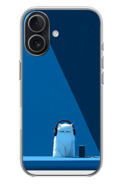 Le Balvo iPhone 17 Uyumlu Kulaklı Kedi Baskılı Silikon Kılıf