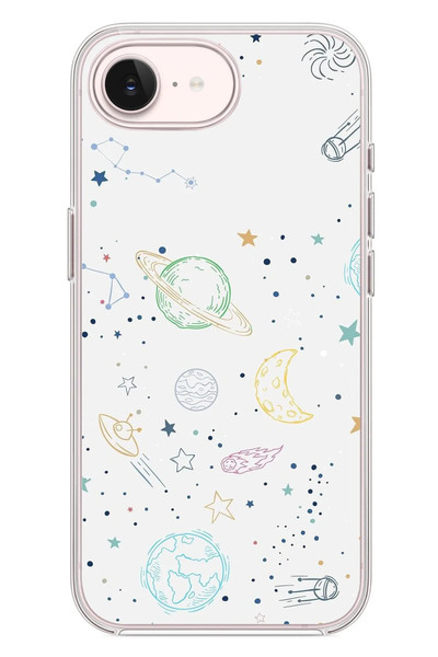 Le Balvo iPhone 17e Uyumlu Uzay Yolculuğu Baskılı Silikon Kılıf