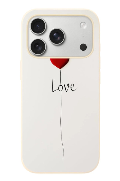 Le Balvo iPhone 17 Pro Uyumlu Love Aşk Baskılı Silikon Kılıf
