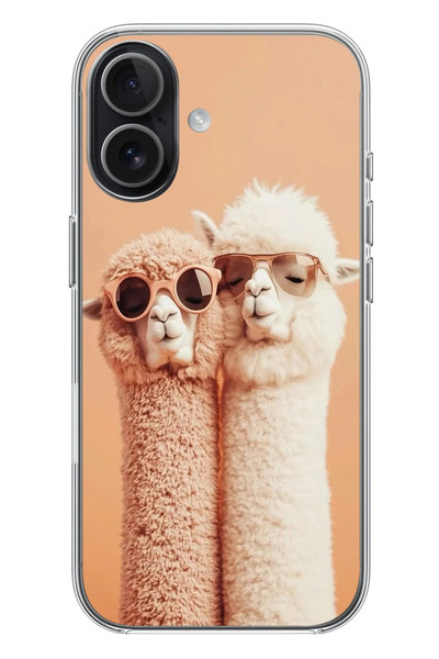 Le Balvo iPhone 17 Uyumlu Sevgili Lamalar Baskılı Silikon Kılıf