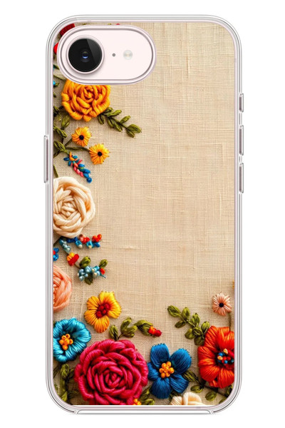 Le Balvo iPhone 17e Uyumlu İşlemeli İğne Oyası Baskılı Silikon Kılıf