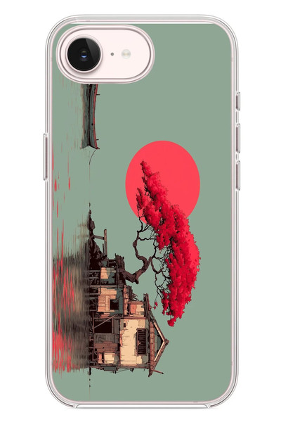 Le Balvo iPhone 17e Uyumlu Sahil Evi Baskılı Silikon Kılıf