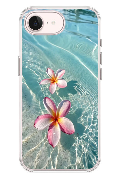 Le Balvo iPhone 17e Uyumlu Denizde Çiçekler Baskılı Silikon Kılıf