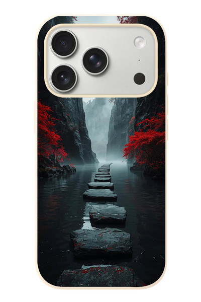 Le Balvo iPhone 17 Pro Uyumlu Karanlık Yolu Baskılı Silikon Kılıf
