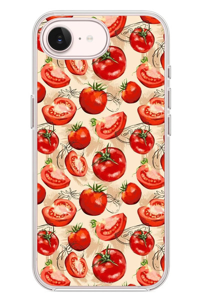 Le Balvo iPhone 17e Uyumlu Domatesler Baskılı Silikon Kılıf