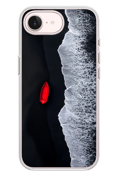 Le Balvo iPhone 17e Uyumlu Kırmızı Tekne Yalnız Baskılı Silikon Kılıf