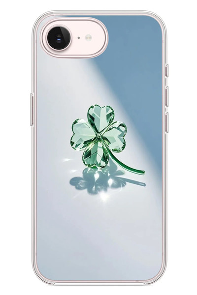 Le Balvo iPhone 17e Uyumlu Yeşil Yonca Baskılı Silikon Kılıf