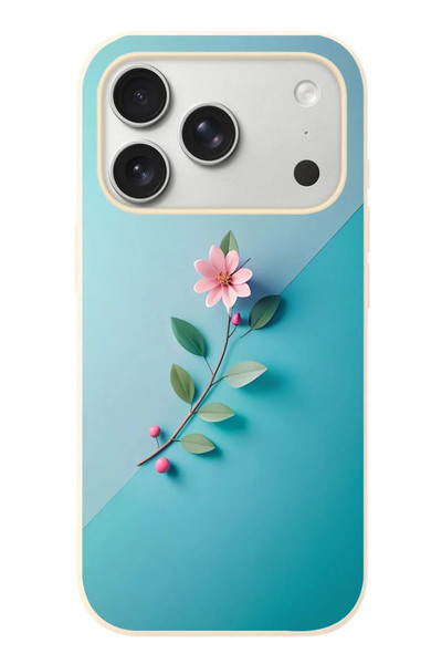 Le Balvo iPhone 17 Pro Uyumlu Çiçeğin Pembesi Baskılı Silikon Kılıf