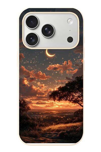 Le Balvo iPhone 17 Pro Uyumlu Ay Gecesi Baskılı Silikon Kılıf