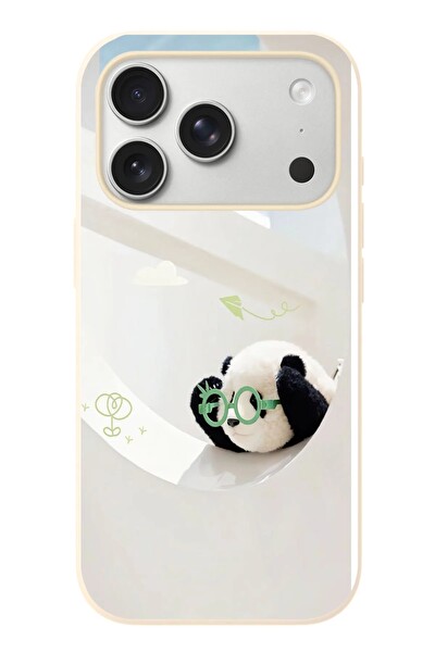 Le Balvo iPhone 17 Pro Uyumlu Gözlüklü Panda Baskılı Silikon Kılıf