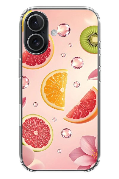 Le Balvo iPhone 17 Uyumlu Meyve Dilimleri Baskılı Silikon Kılıf