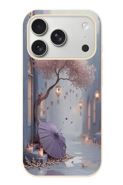 Le Balvo iPhone 17 Pro Uyumlu Mor Lamba Altı Baskılı Silikon Kılıf