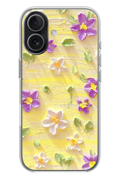 Le Balvo iPhone 17 Uyumlu Mor Papatyalar Baskılı Silikon Kılıf