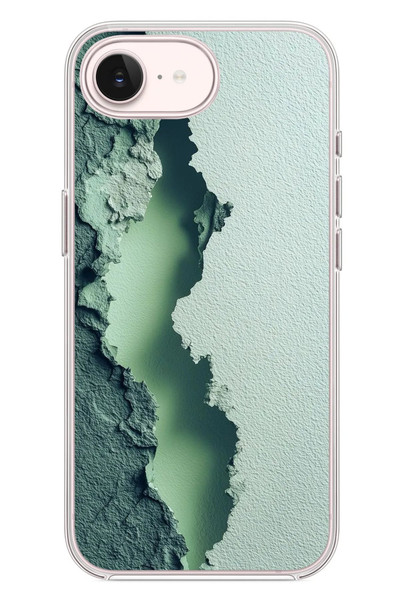 Le Balvo iPhone 17e Uyumlu Koyu Yeşil İzler Baskılı Silikon Kılıf