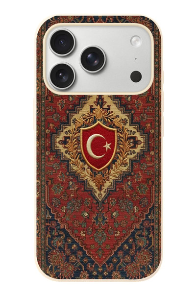 Le Balvo iPhone 17 Pro Uyumlu Türkiye Bayraklı Halı Baskılı Silikon Kılıf