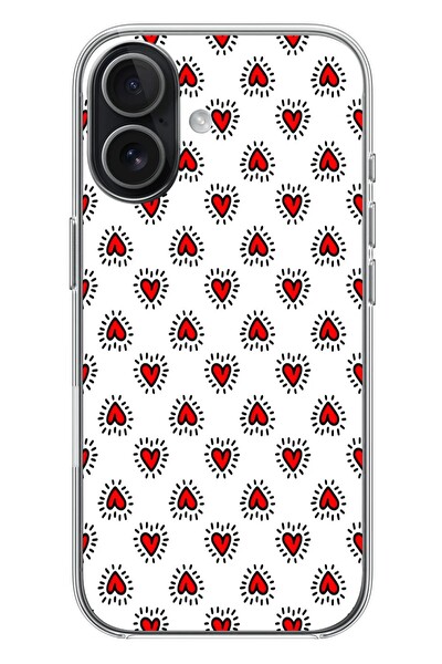 Le Balvo iPhone 17 Uyumlu Kalp Çizgisi Baskılı Silikon Kılıf