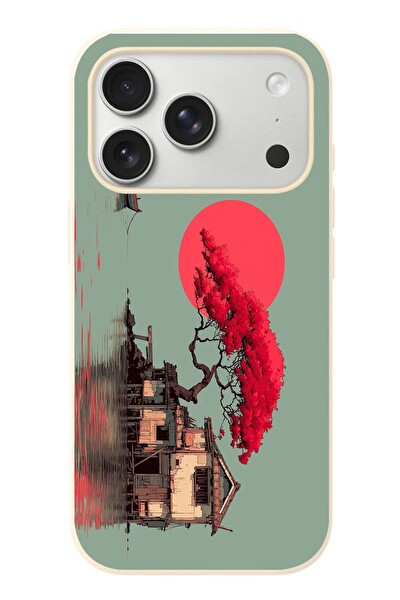 Le Balvo iPhone 17 Pro Uyumlu Sahil Evi Baskılı Silikon Kılıf