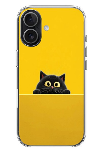 Le Balvo iPhone 17 Uyumlu Sarı Gözlü Kedi Baskılı Silikon Kılıf