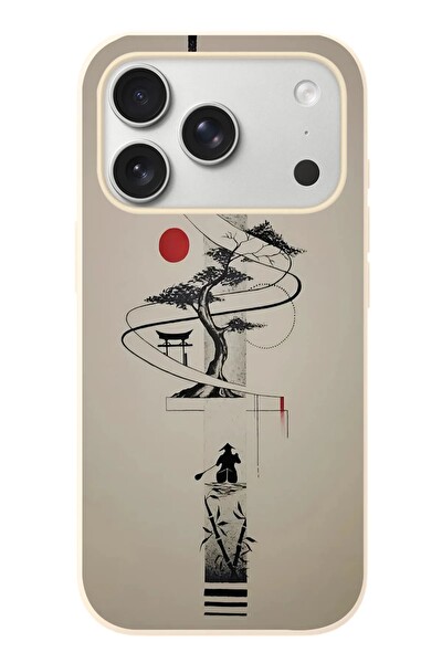 Le Balvo iPhone 17 Pro Uyumlu Japon Felsefesi Baskılı Silikon Kılıf