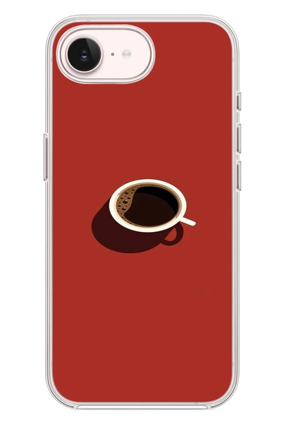 Le Balvo iPhone 17e Uyumlu Sade Kahve Kupası Baskılı Silikon Kılıf
