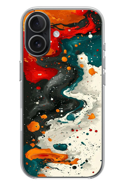 Le Balvo iPhone 17 Uyumlu Boya Karışımı Baskılı Silikon Kılıf