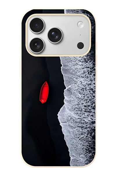 Le Balvo iPhone 17 Pro Uyumlu Kırmızı Tekne Yalnız Baskılı Silikon Kılıf