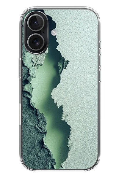Le Balvo iPhone 17 Uyumlu Koyu Yeşil İzler Baskılı Silikon Kılıf