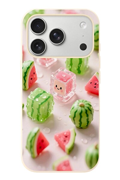Le Balvo iPhone 17 Pro Uyumlu Buzlu Karpuz Baskılı Silikon Kılıf