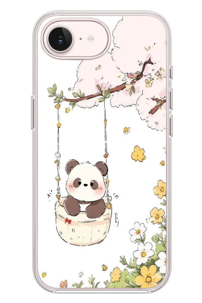 Le Balvo iPhone 17e Uyumlu Sallanan Panda Baskılı Silikon Kılıf