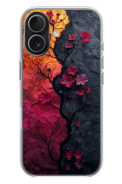 Le Balvo iPhone 17 Uyumlu Yaprak Geçişkenliği Baskılı Silikon Kılıf