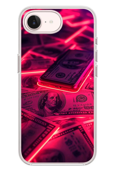 Le Balvo iPhone 17e Uyumlu Kızıl Dolarlar Baskılı Silikon Kılıf