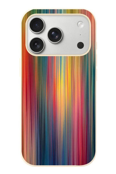 Le Balvo iPhone 17 Pro Uyumlu Gökkuşağı Karışımı Baskılı Silikon Kılıf
