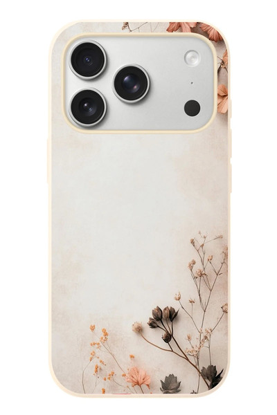 Le Balvo iPhone 17 Pro Uyumlu Kuru Dallar Baskılı Silikon Kılıf
