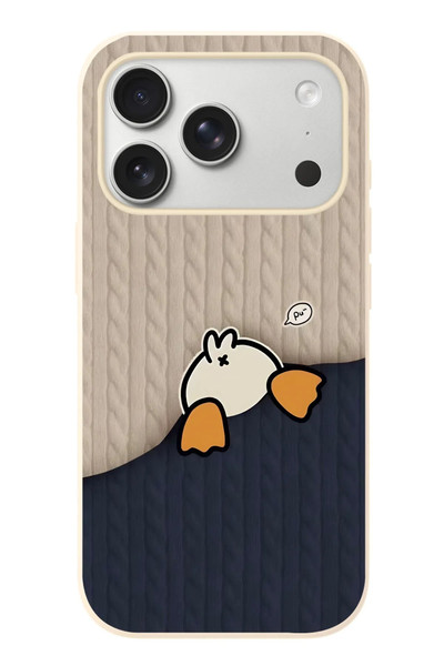 Le Balvo iPhone 17 Pro Uyumlu Şaşkın Ördek Baskılı Silikon Kılıf