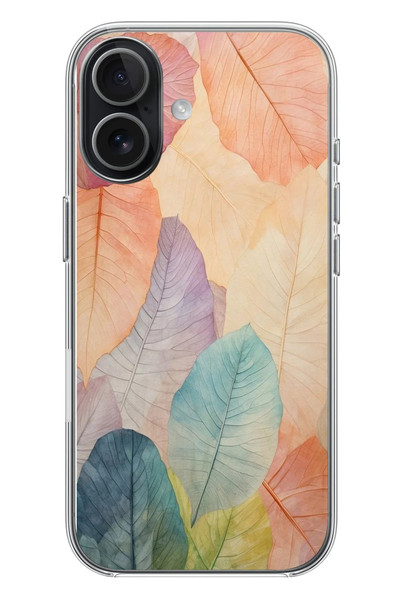 Le Balvo iPhone 17 Uyumlu Hafif Yapraklar Baskılı Silikon Kılıf