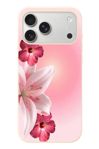 Le Balvo iPhone 17 Pro Max Uyumlu Tematik Çiçek Baskılı Silikon Kılıf
