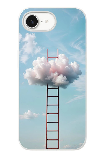 Le Balvo iPhone 16e Uyumlu Buluta Çıkan Merdiven Baskılı Silikon Kılıf