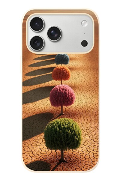 Le Balvo iPhone 17 Pro Max Uyumlu Sıralı Renkli Ağaçlar Baskılı Silikon Kılıf