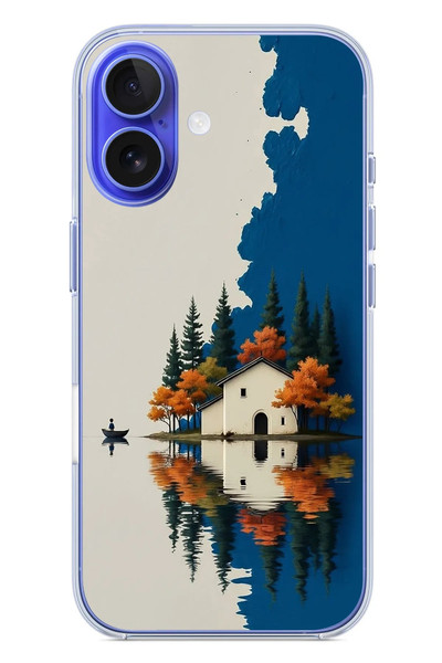 Le Balvo iPhone 16 Uyumlu Sonbahar Evi Baskılı Silikon Kılıf