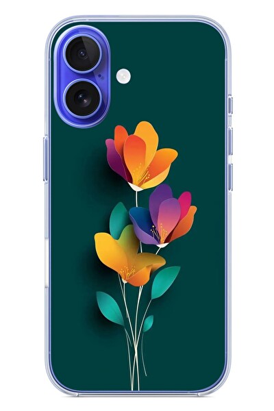 Le Balvo iPhone 16 Uyumlu Modernizimin Çicekleri Baskılı Silikon Kılıf