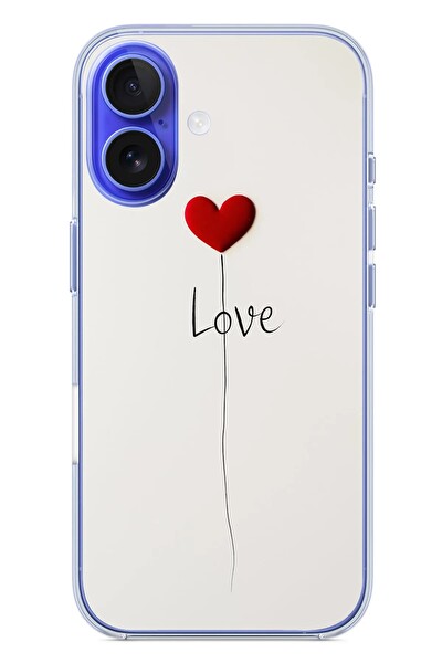 Le Balvo iPhone 16 Uyumlu Love Aşk Baskılı Silikon Kılıf