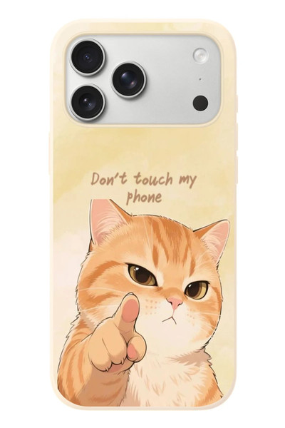 Le Balvo iPhone 17 Pro Max Uyumlu Dont Touch My Phone Baskılı Silikon Kılıf