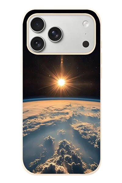 Le Balvo iPhone 17 Pro Max Uyumlu Uzay Günbatımı Baskılı Silikon Kılıf