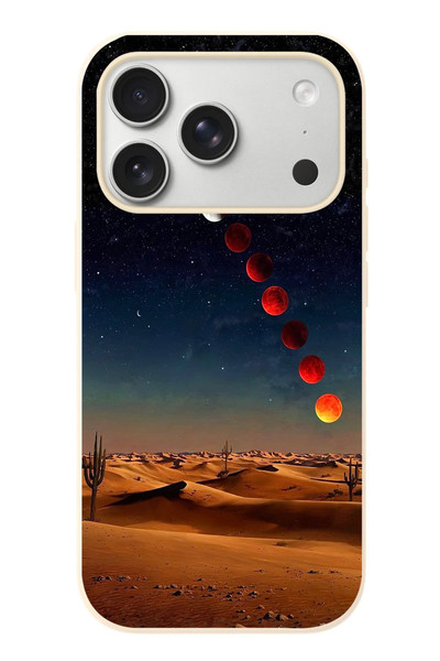 Le Balvo iPhone 17 Pro Uyumlu Ayın Geçişi Baskılı Silikon Kılıf