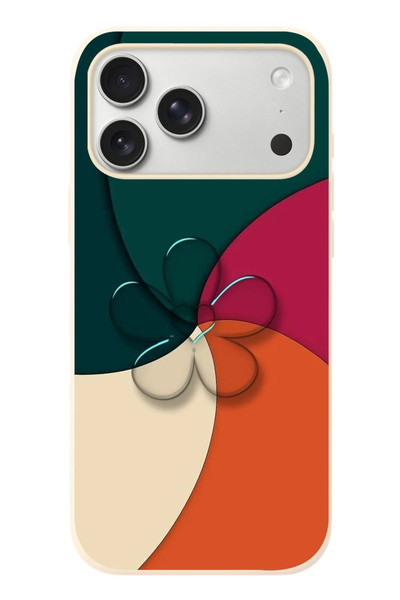 Le Balvo iPhone 17 Pro Max Uyumlu Modern Yonca Renkleri Baskılı Silikon Kılıf