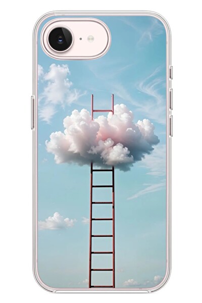 Le Balvo iPhone 17e Uyumlu Buluta Çıkan Merdiven Baskılı Silikon Kılıf