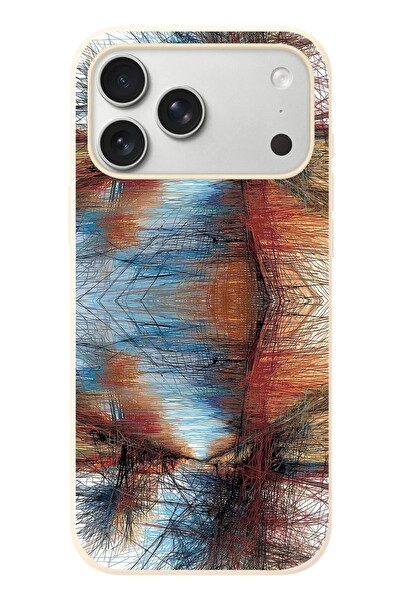 Le Balvo iPhone 17 Pro Max Uyumlu Karışık Çizgiler Baskılı Silikon Kılıf