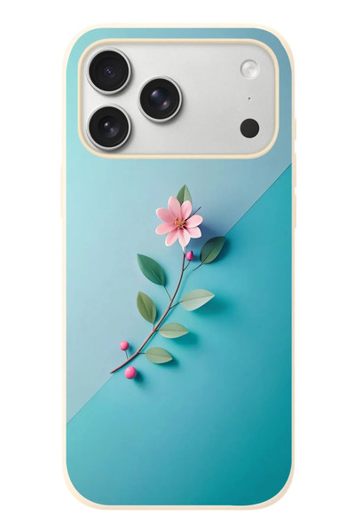 Le Balvo iPhone 17 Pro Max Uyumlu Çiçeğin Pembesi Baskılı Silikon Kılıf