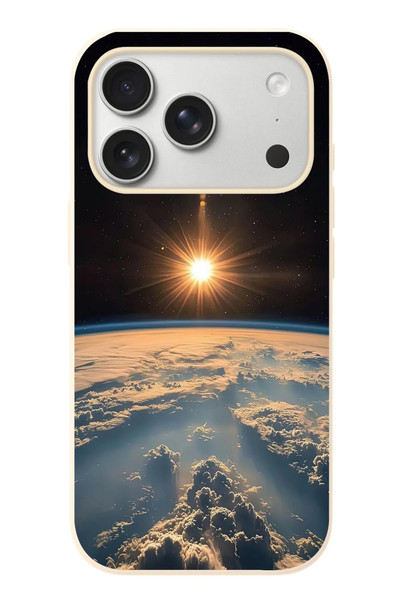 Le Balvo iPhone 17 Pro Uyumlu Uzay Günbatımı Baskılı Silikon Kılıf